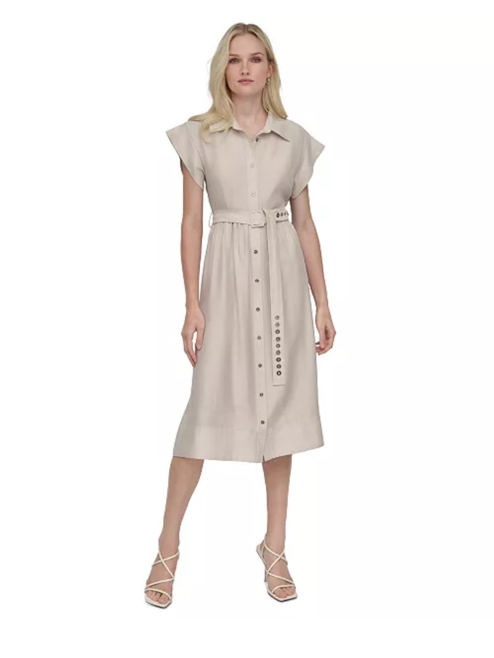 DKNY
Women's Spread-Collar Button-Front Tie-Waist Dress sz 8 NWT